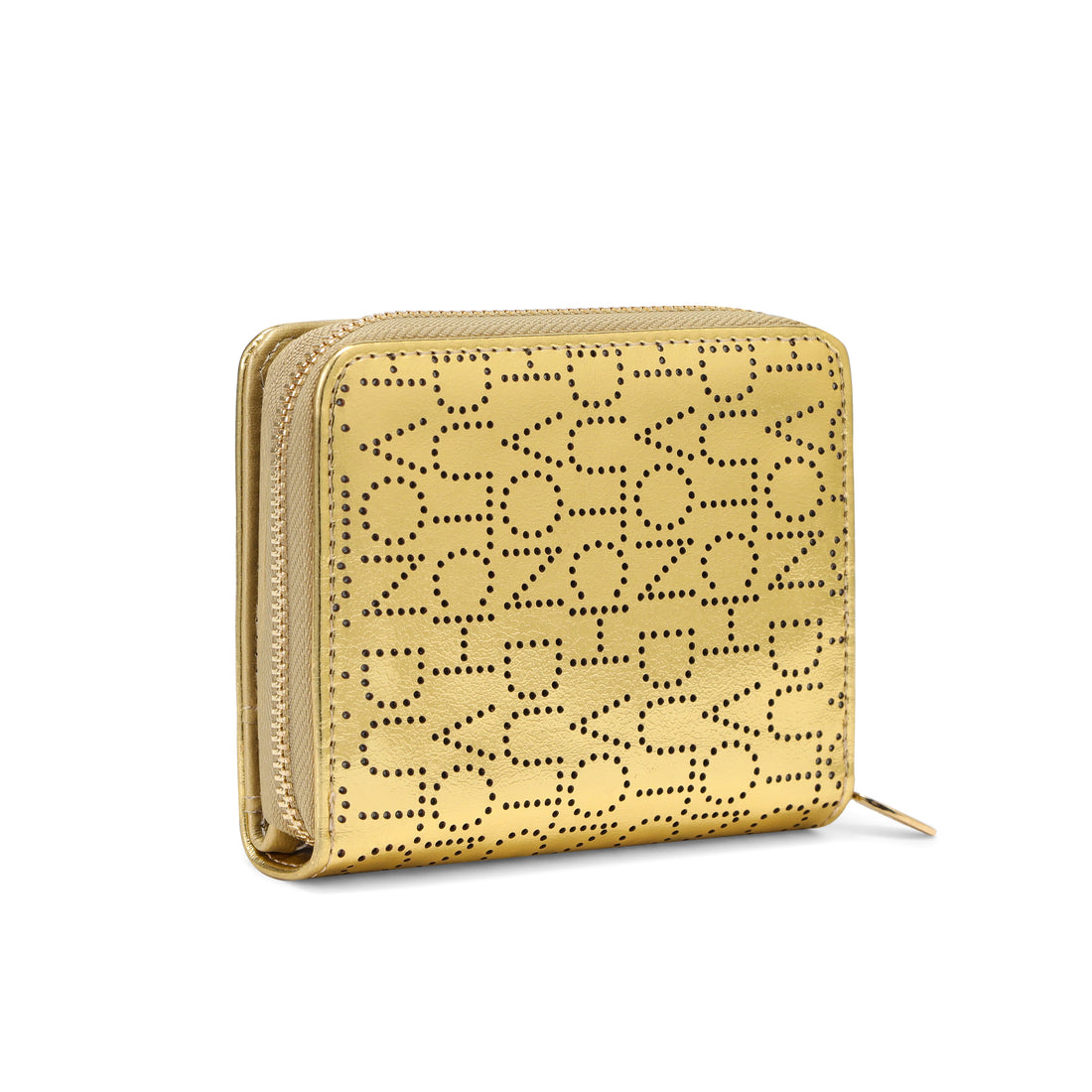 Dotted Monogram Zip-Up Wallet - GOLD — image 5