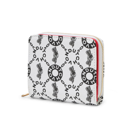 Monogram Zip-Up Wallet - Cream