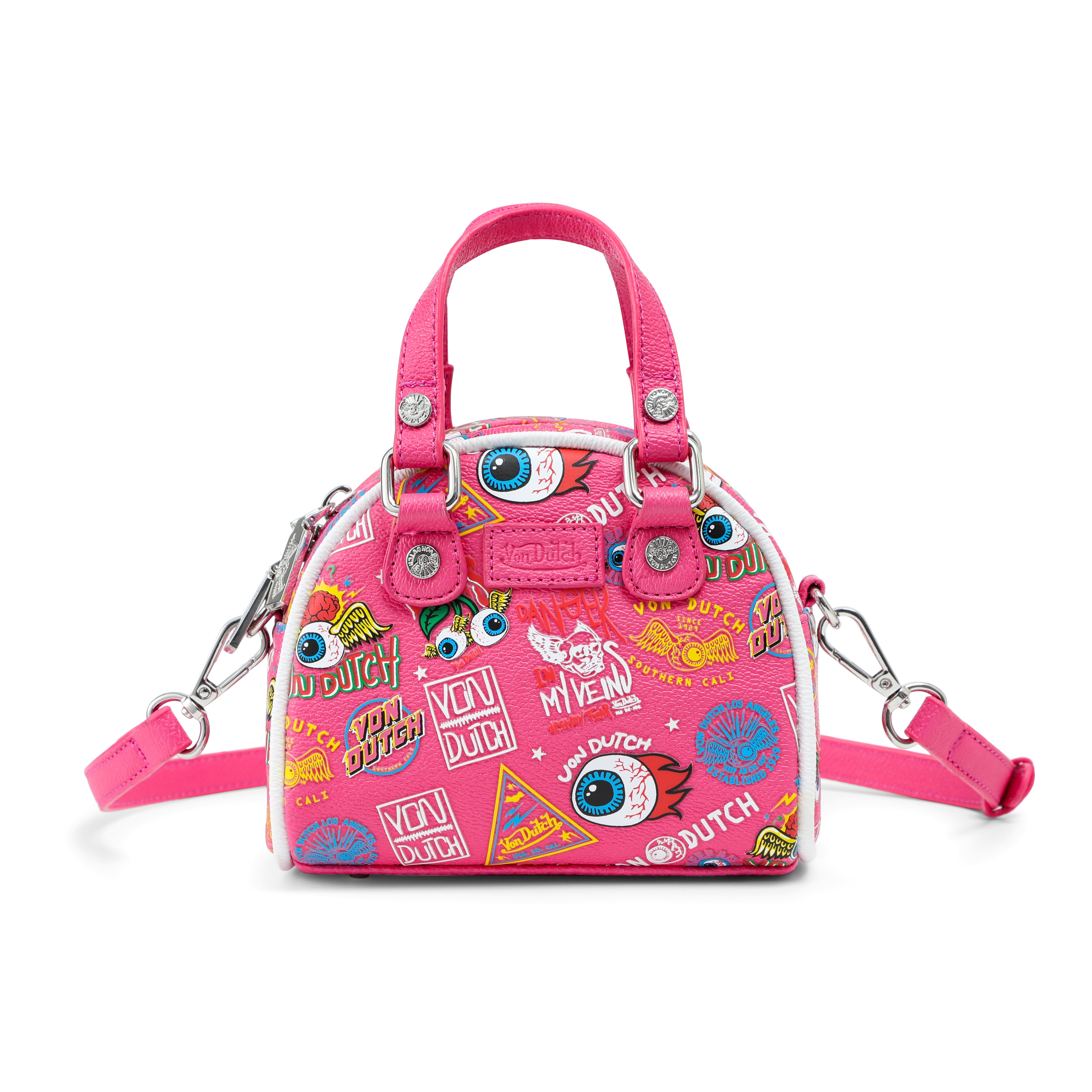 Von Dutch Mini Bowling Bag Hot Pink Jax
