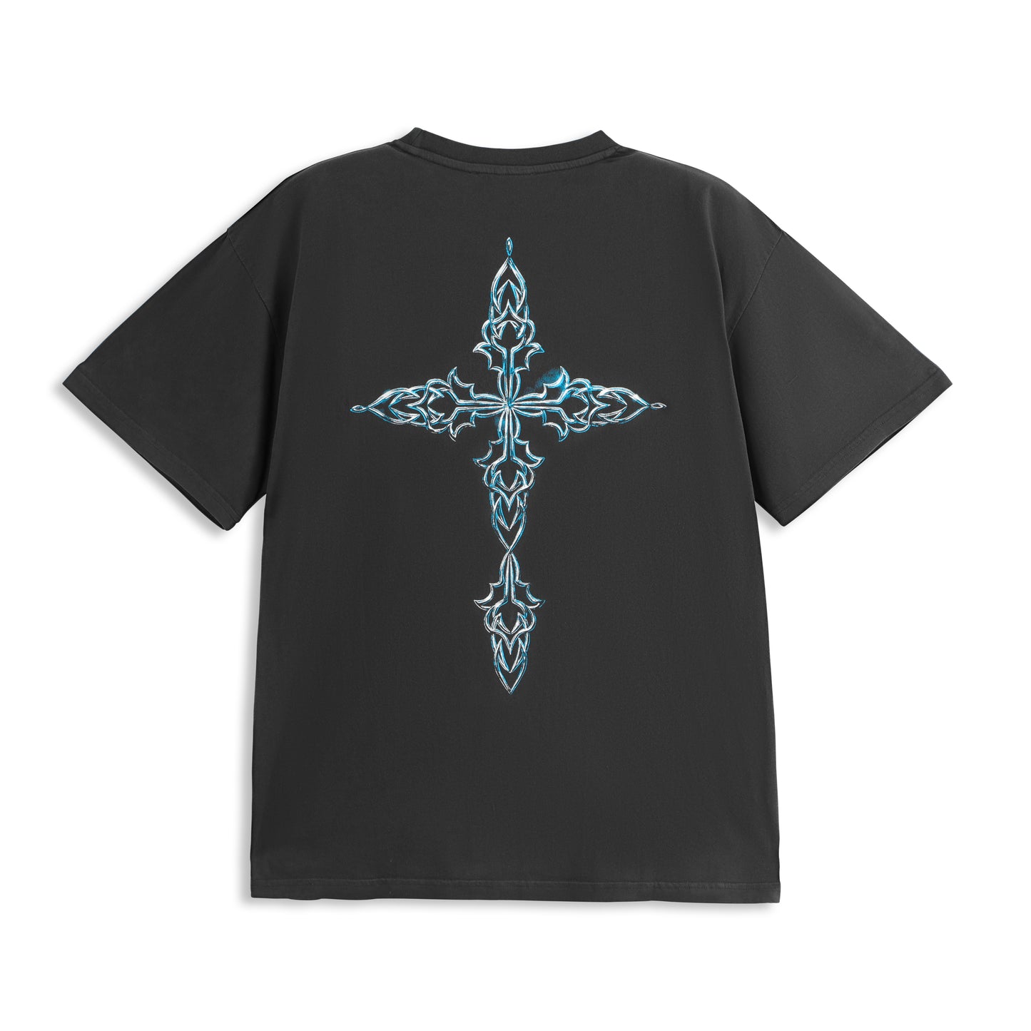 Chopper Cross Flames Tee - Black