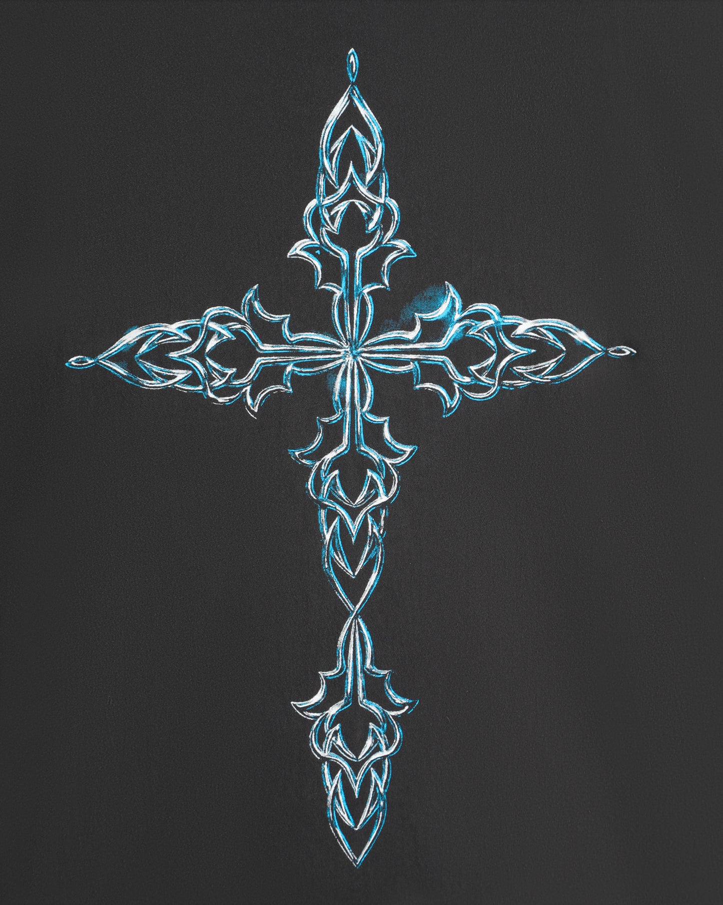 Chopper Cross Flames Tee - Black