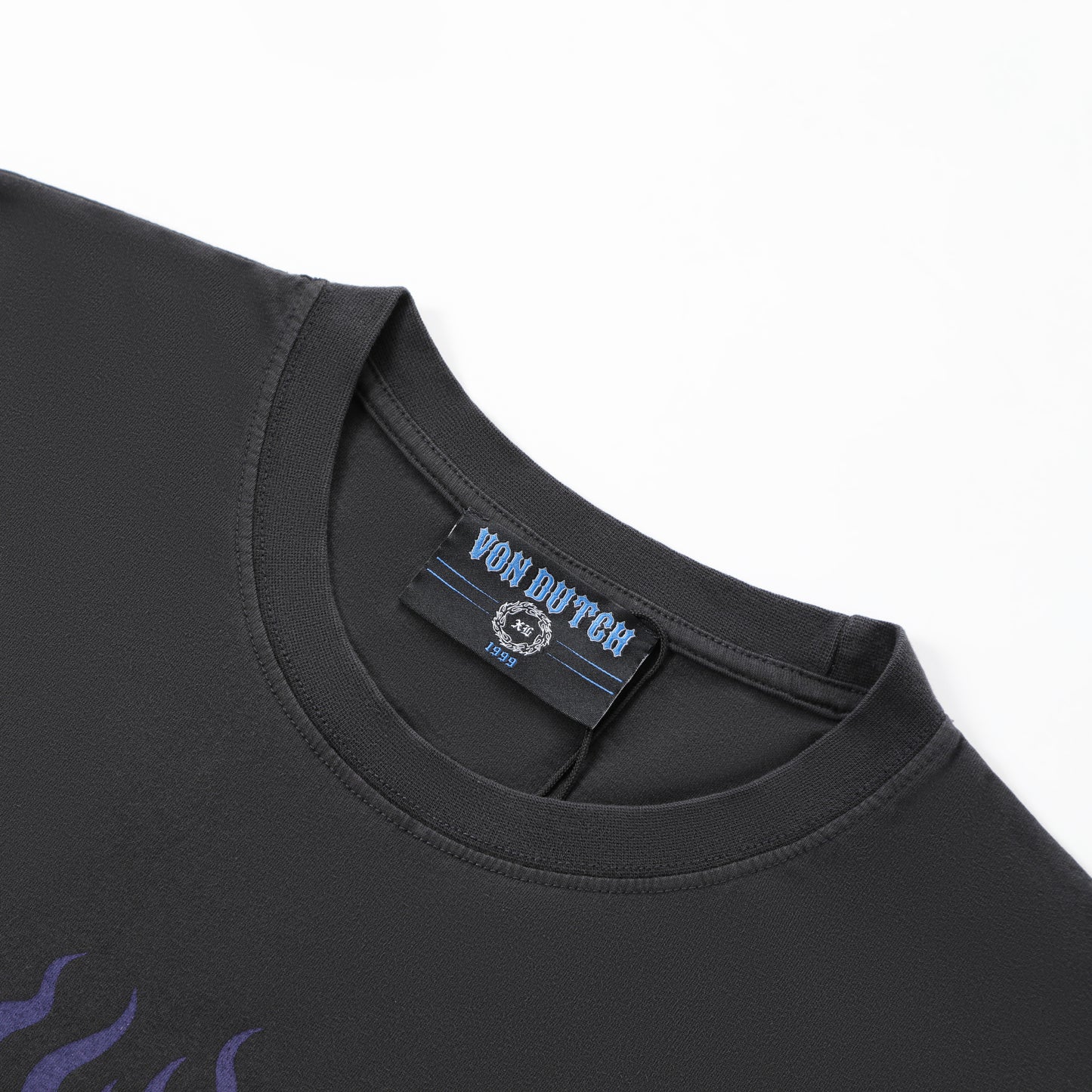 Chopper Cross Flames Tee - Black