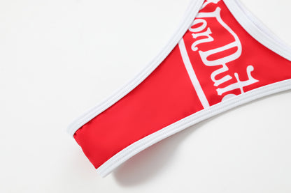 TWO TONE BIKINI BOTTOM - RED WHITE