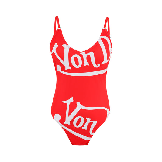 Women's One Piece Suit - Red & White