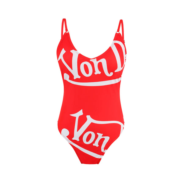 Women's One Piece Suit - Red & White