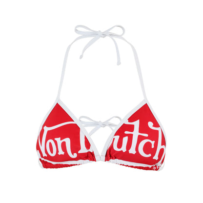 TWO TONE BIKINI TOP - RED WHITE