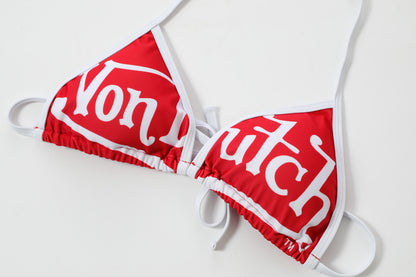 TWO TONE BIKINI TOP - RED WHITE