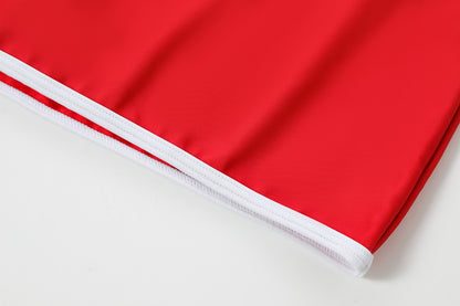 TWO TONE SWIM SKIRT -  RED WHITE