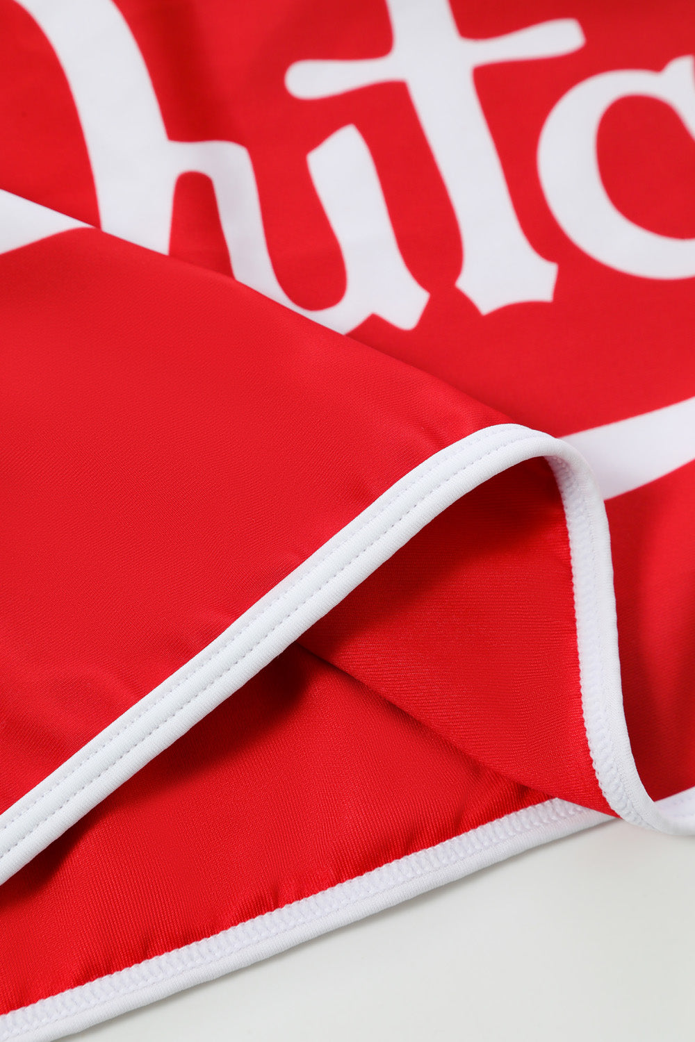 TWO TONE SWIM SKIRT -  RED WHITE