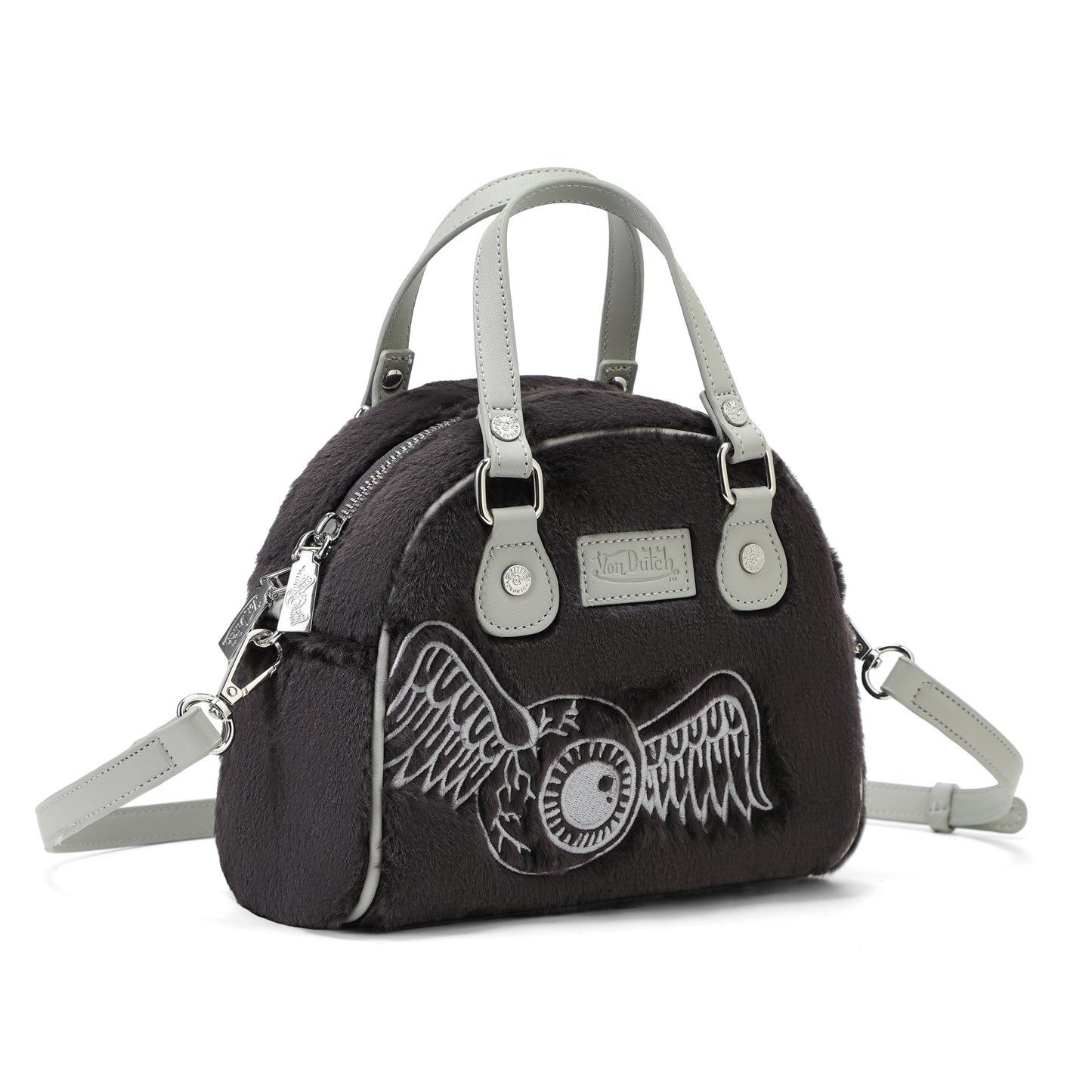 Black Furry Bowling Bag