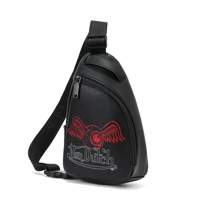 Men's Flying Eye Sling Bag - Black and Red