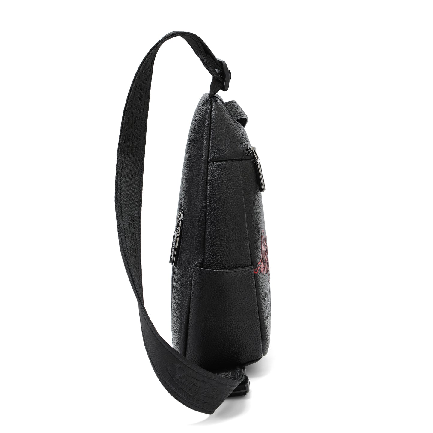 Men's Flying Eye Sling Bag - Black and Red