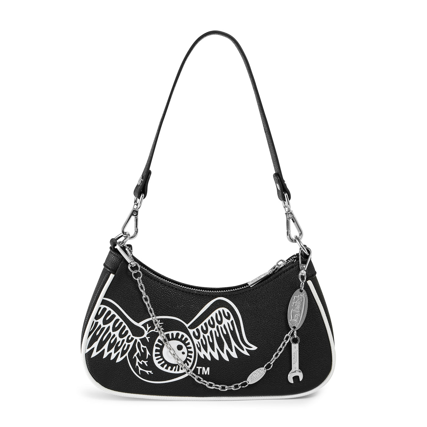 Von Dutch Classic Black & White Shoulder Bag