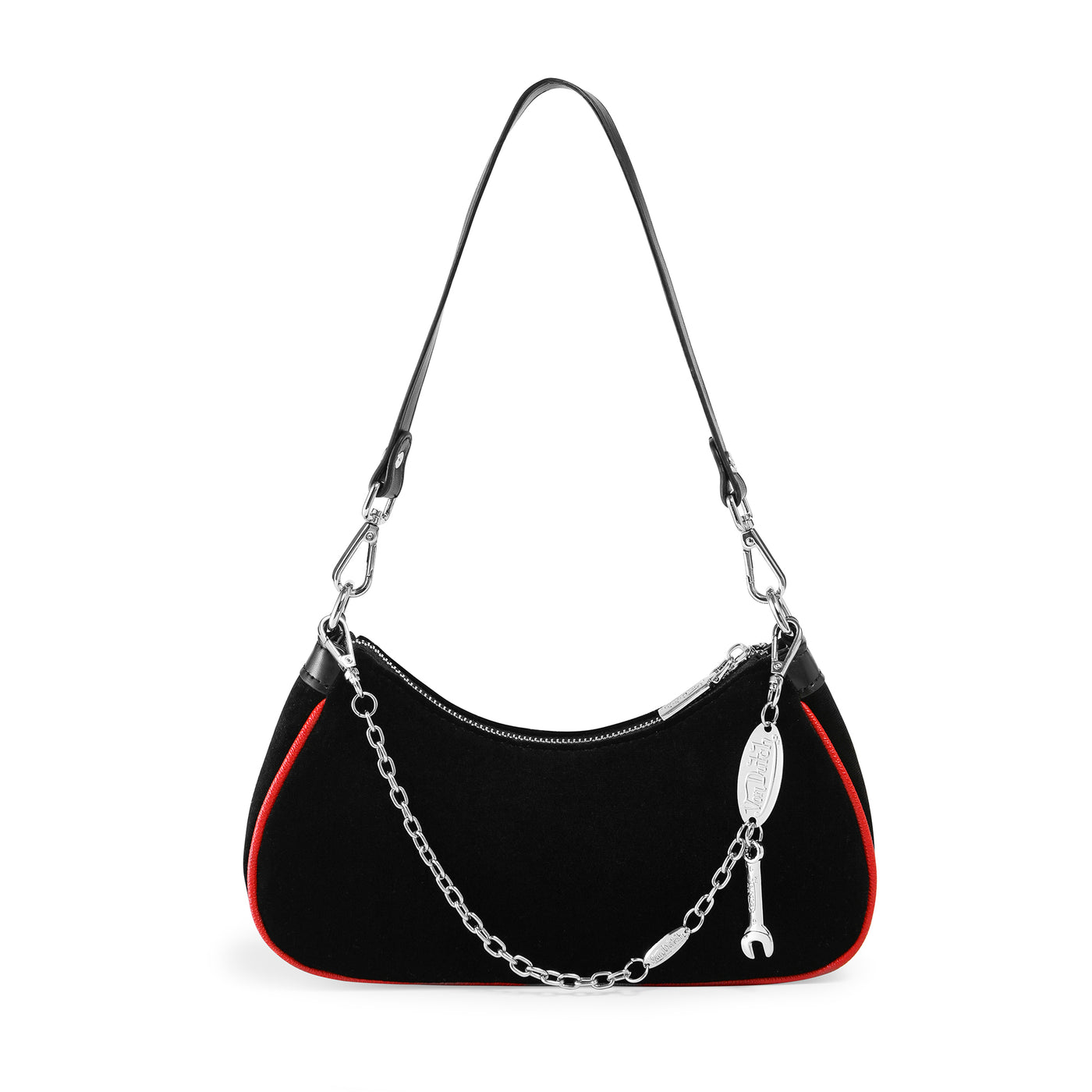 Black & Red Rhinestone Shoulder Bag