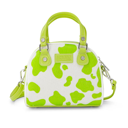 Von Dutch Lime Green Cow Print Bowling Bag