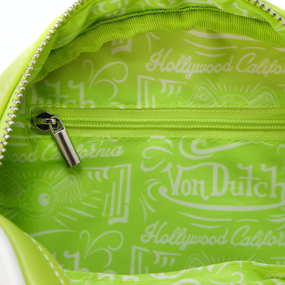 Von Dutch Lime Green Cow Print Bowling Bag