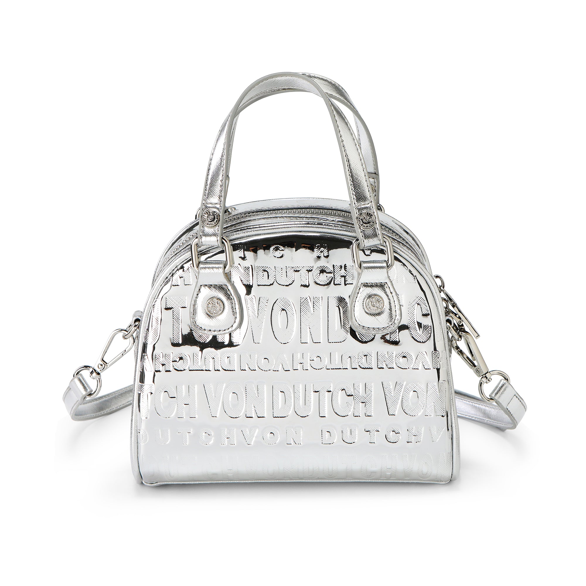 Von Dutch Silver Foil Reflective Bowling Bag