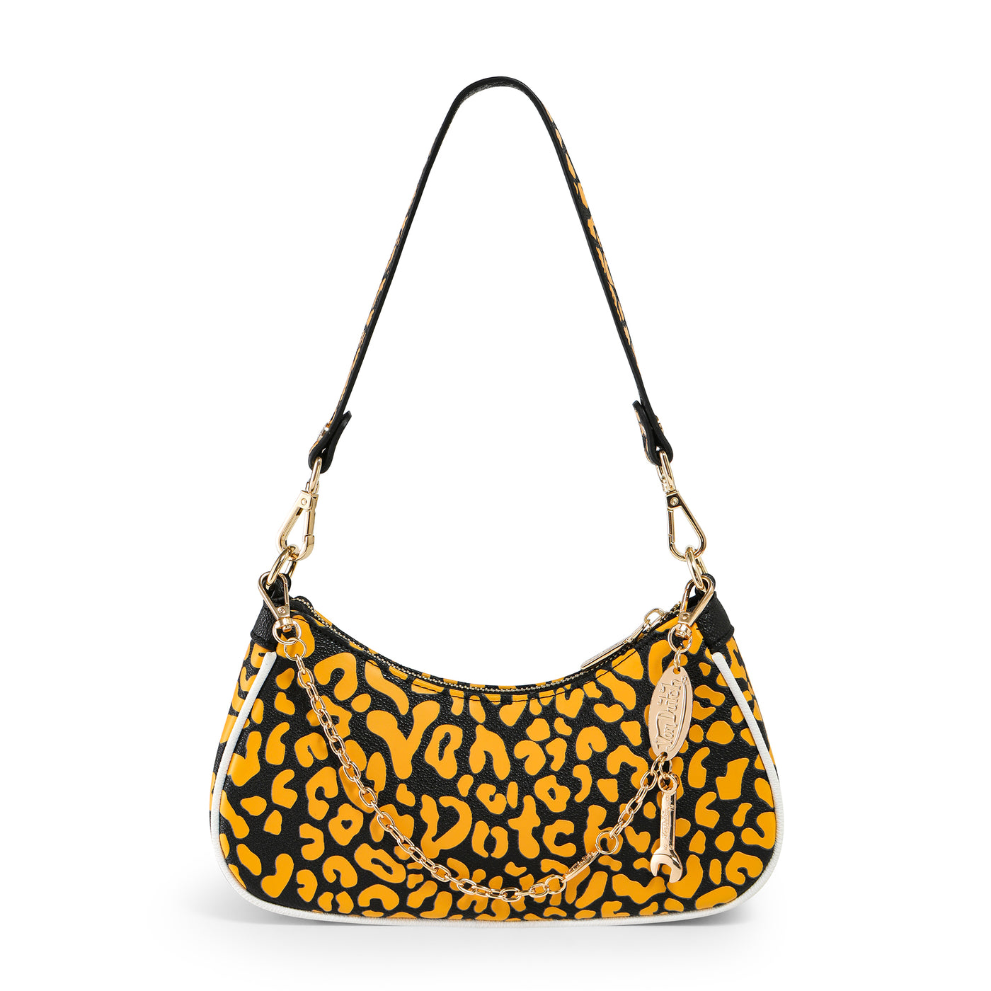 Von Dutch Orange Cheetah Shoulder Bag