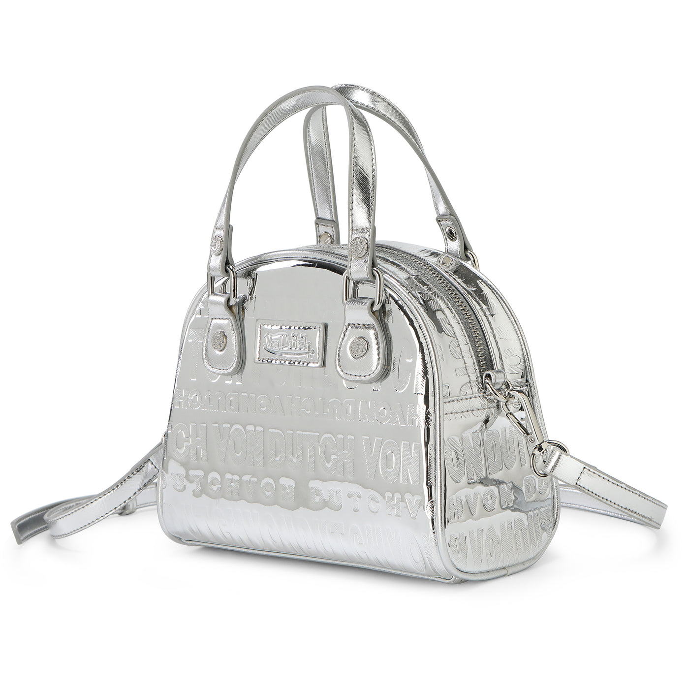 Von Dutch Silver Foil Reflective Bowling Bag