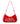 Von Dutch Red & White Rhinestone Velvet Shoulder Bag