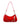 Von Dutch Red & White Rhinestone Velvet Shoulder Bag