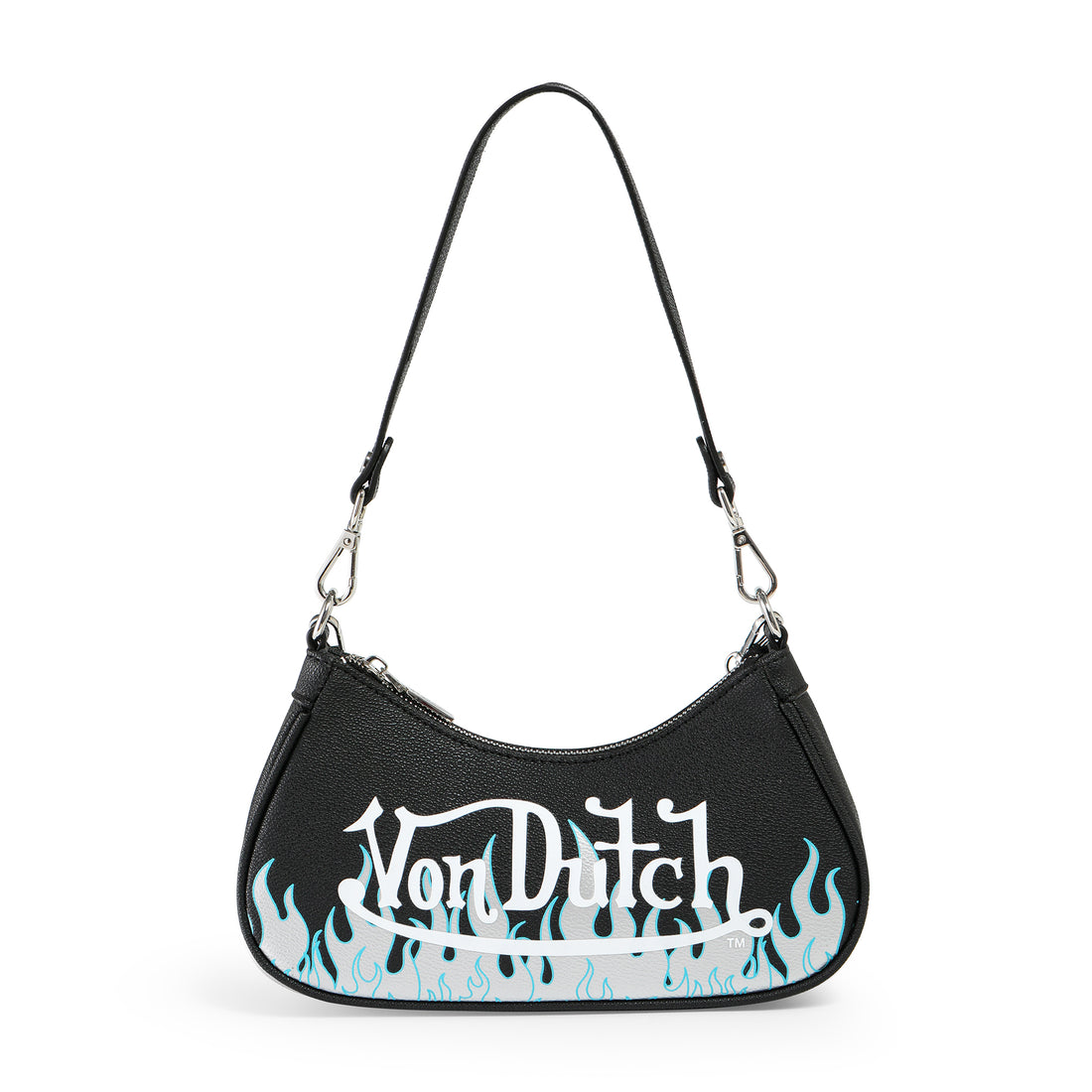 Black Silver Flames Shoulder Bag — image 1