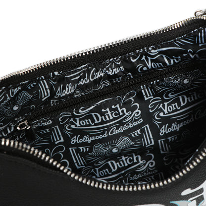 Black Silver Flames Shoulder Bag