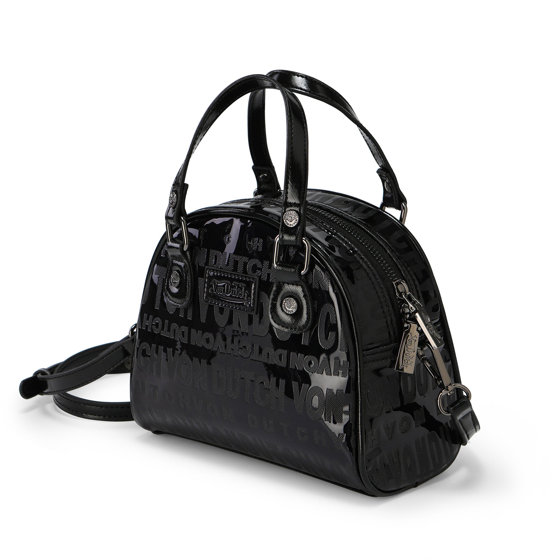 Von Dutch Black 'Onyx' Reflective Bowling Bag