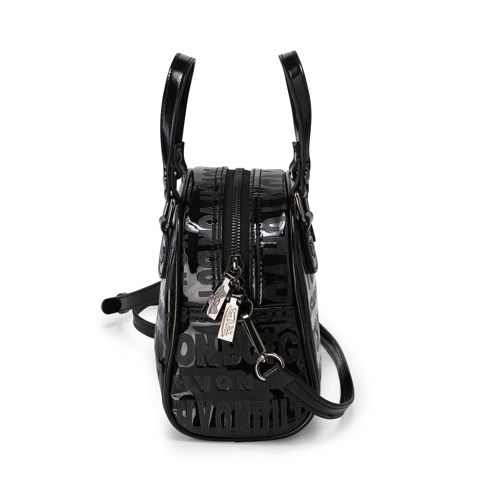 Von Dutch Black 'Onyx' Reflective Bowling Bag