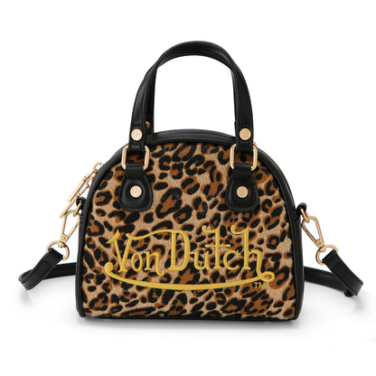 Leopard Vegan Pony Hair Cheetah Bowling Bag