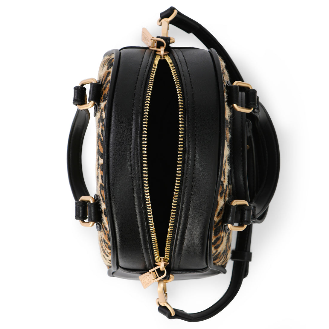 Von Dutch Leopard Vegan Pony Hair Bowling Bag