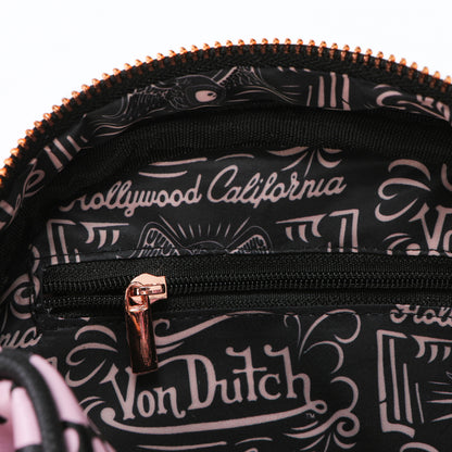 Von Dutch Cheetah Pink Bowling Bag