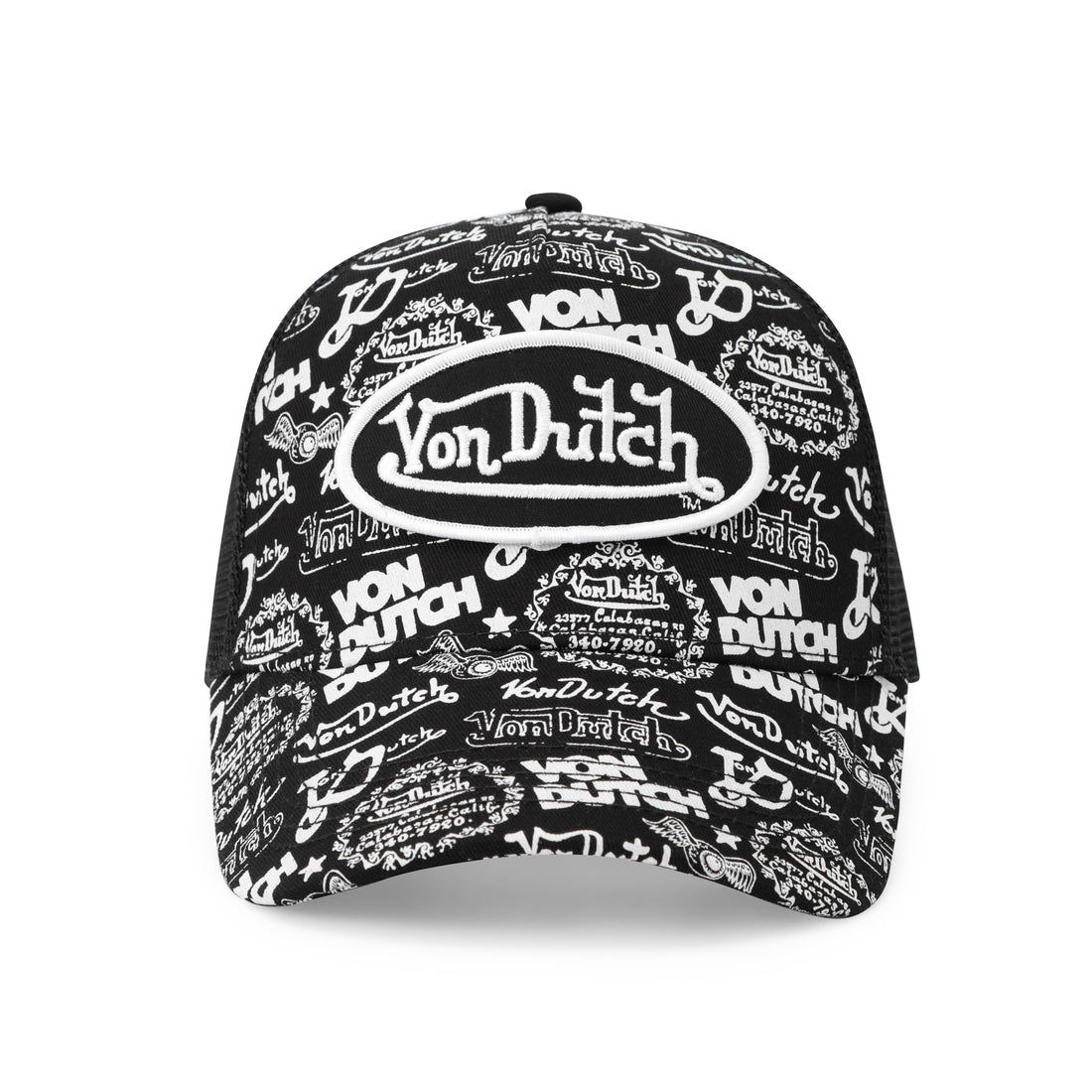 Logo Stamp Trucker Hat - Black and White — image 1