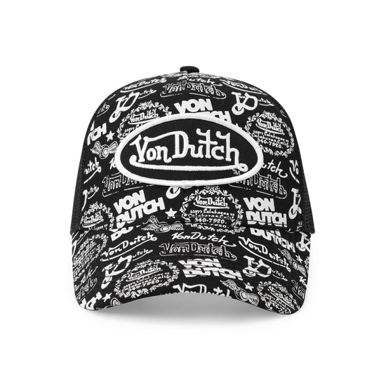 Logo Stamp Trucker Hat - Black and White