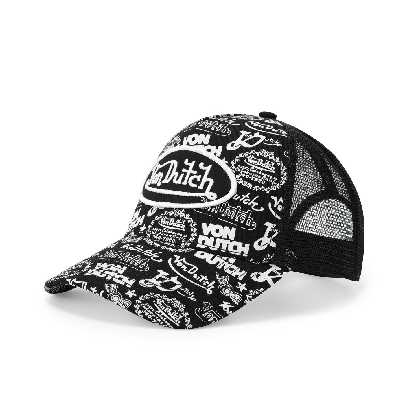 Logo Stamp Trucker Hat - Black and White