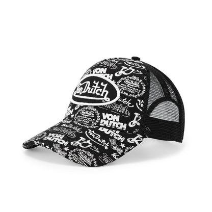 Logo Stamp Trucker Hat - Black and White