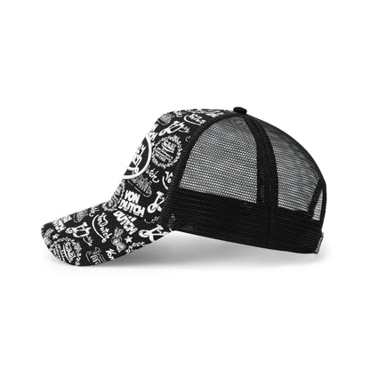 Logo Stamp Trucker Hat - Black and White