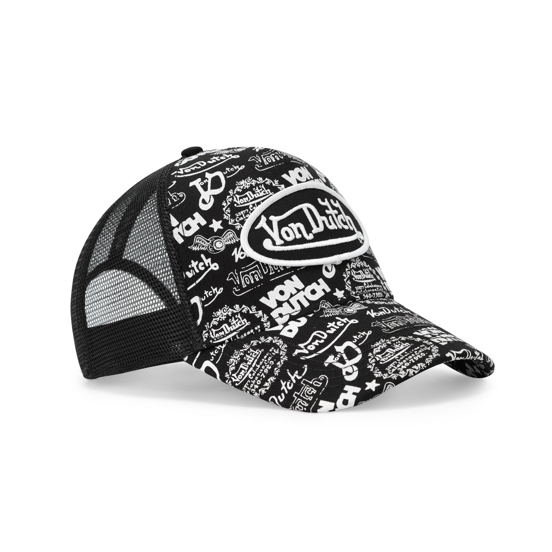 Logo Stamp Trucker Hat - Black and White — image 7