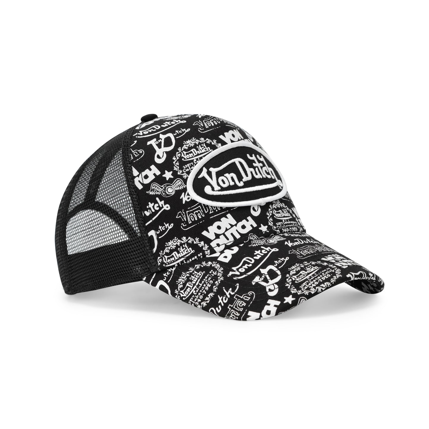 Logo Stamp Trucker Hat - Black and White