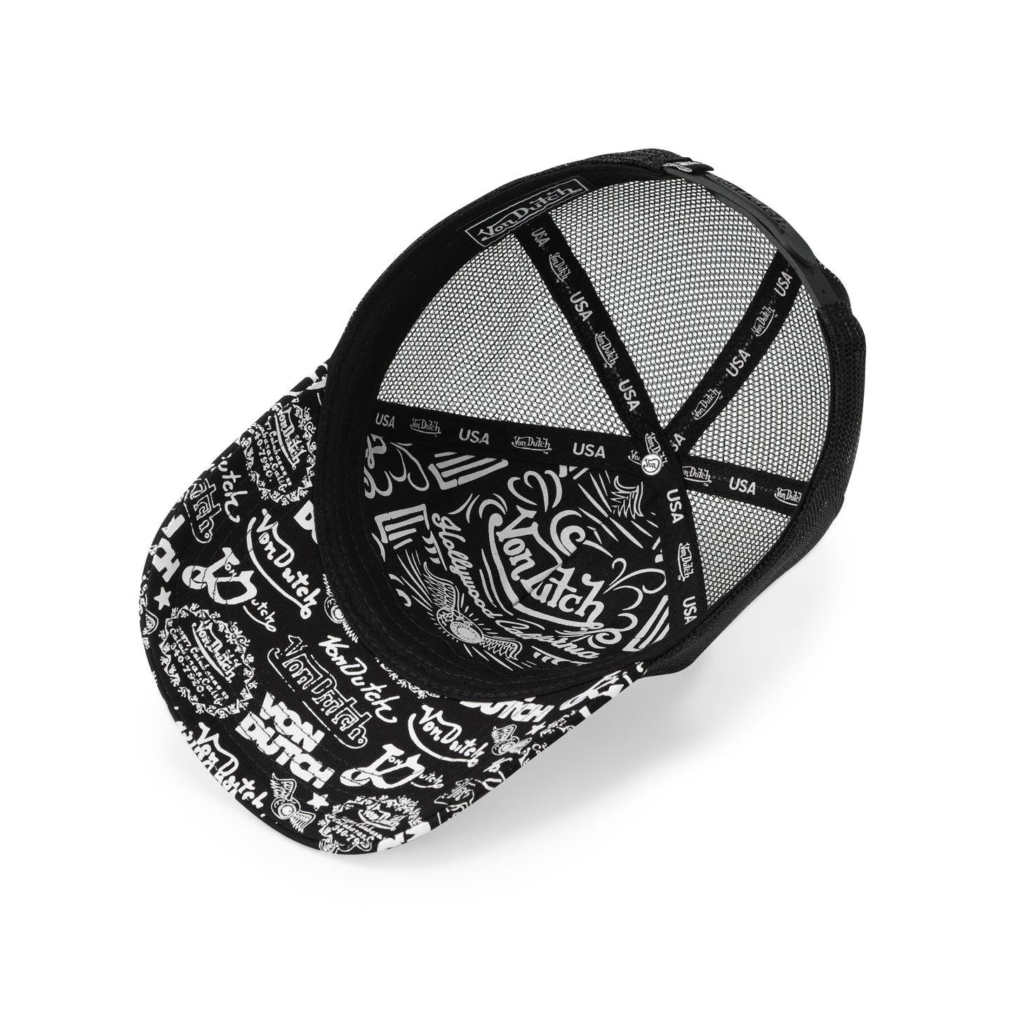 Logo Stamp Trucker Hat - Black and White