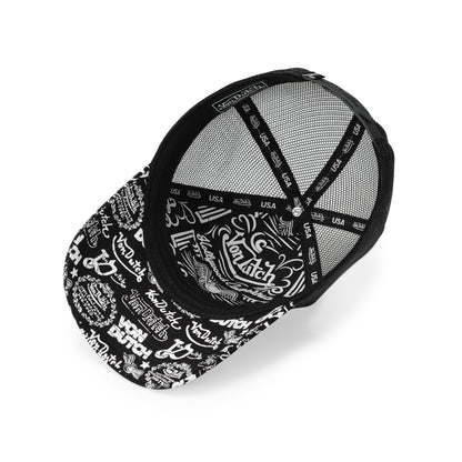 Logo Stamp Trucker Hat - Black and White