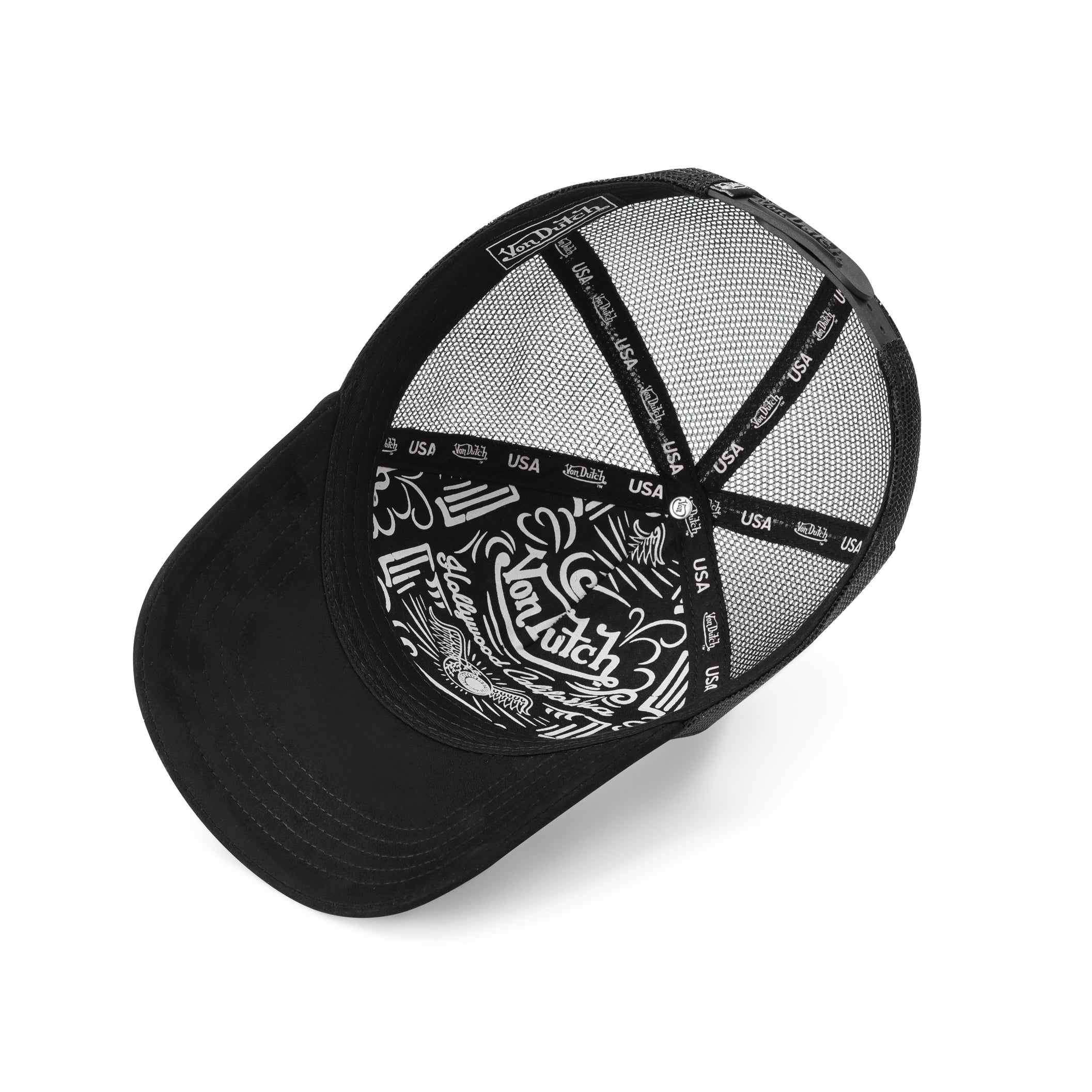 Suede Trucker Hat - Triple Black | Von Dutch