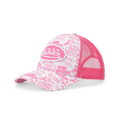 Logo Stamp Trucker Hat - Pink