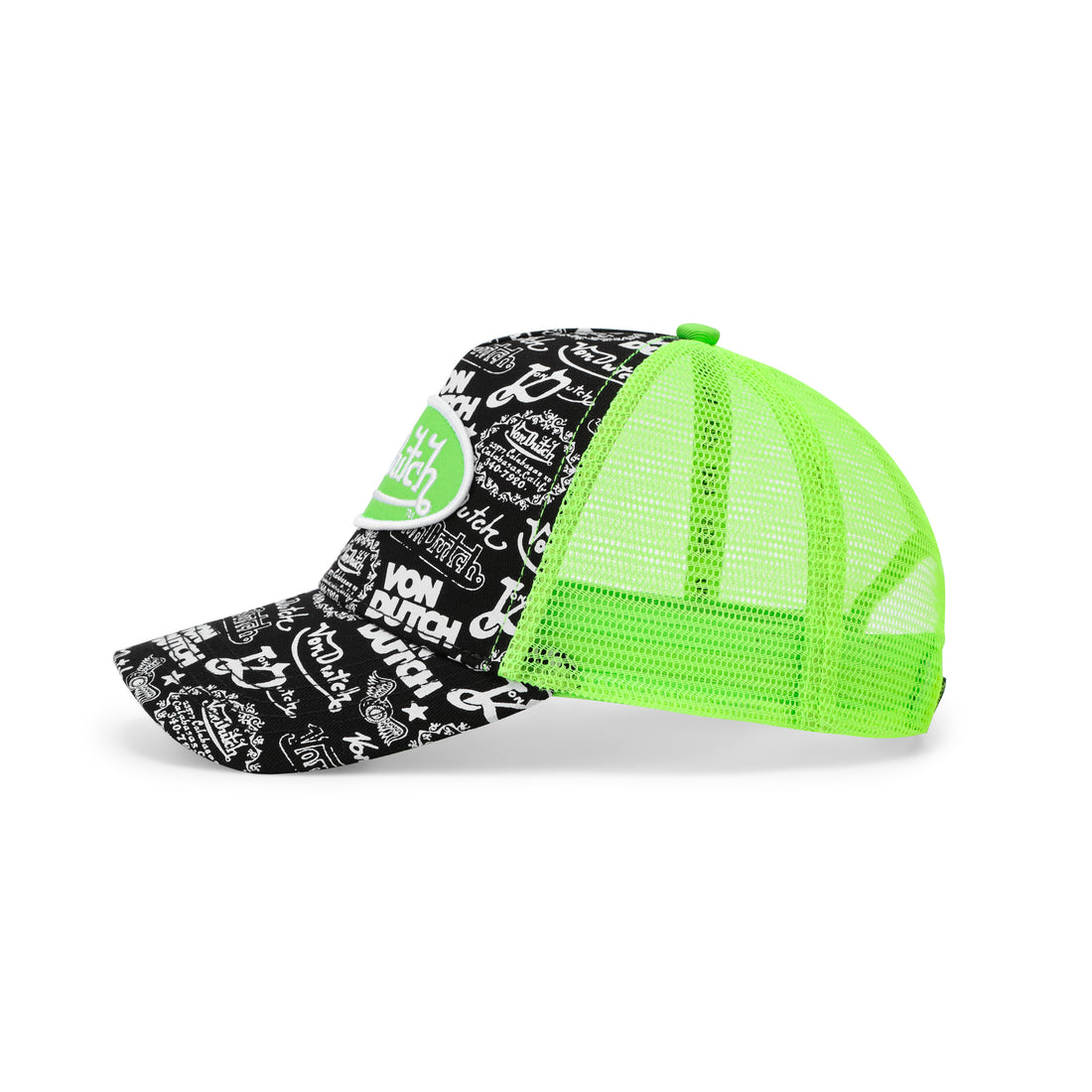 Logo Stamp Trucker Hat - Black and Green