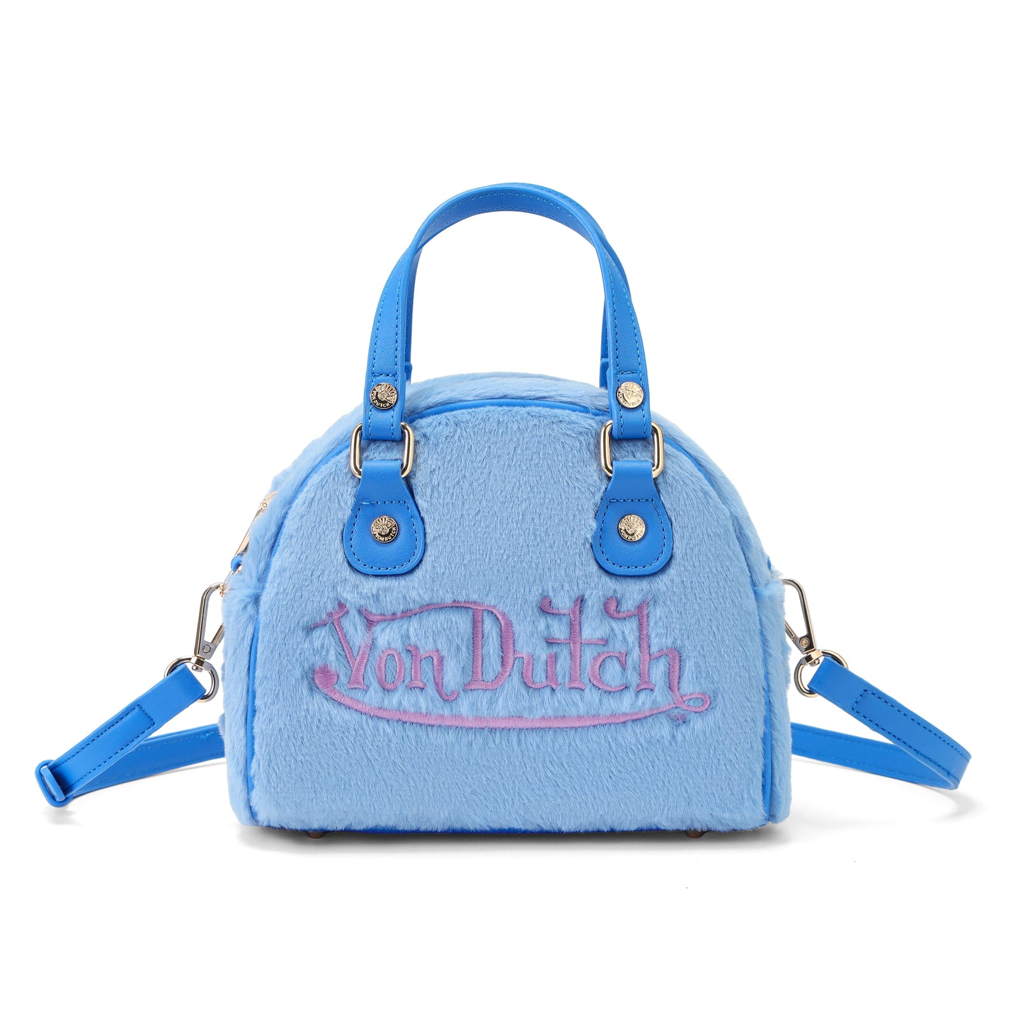 Blue and Pink Furry Bowling Bag