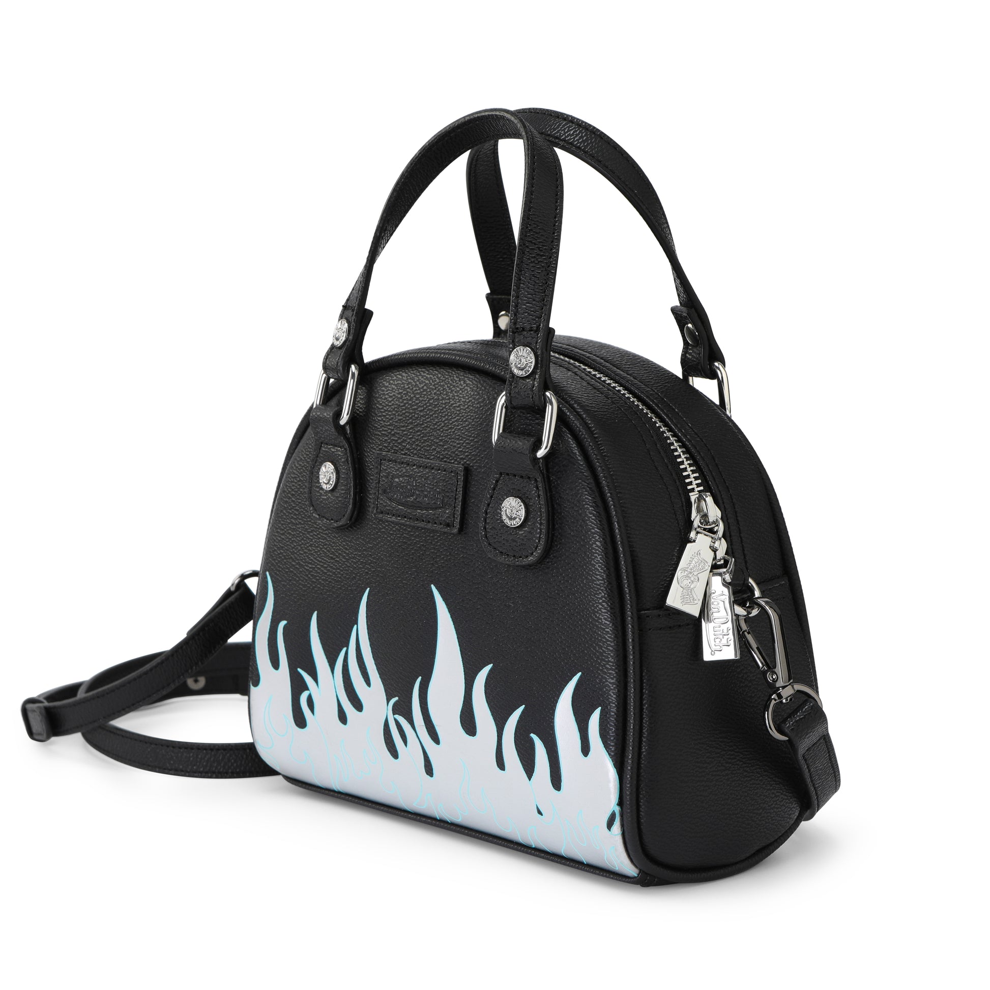 Von Dutch City of Angels Silver Blue Small Bowling Bag