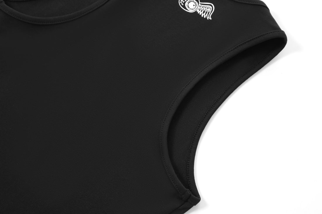 Women's Active Tank Tops - Black w/ White Script — image 8