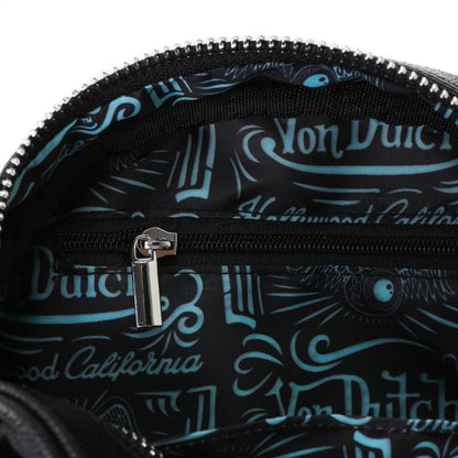 Von Dutch City of Angels Silver Blue Small Bowling Bag