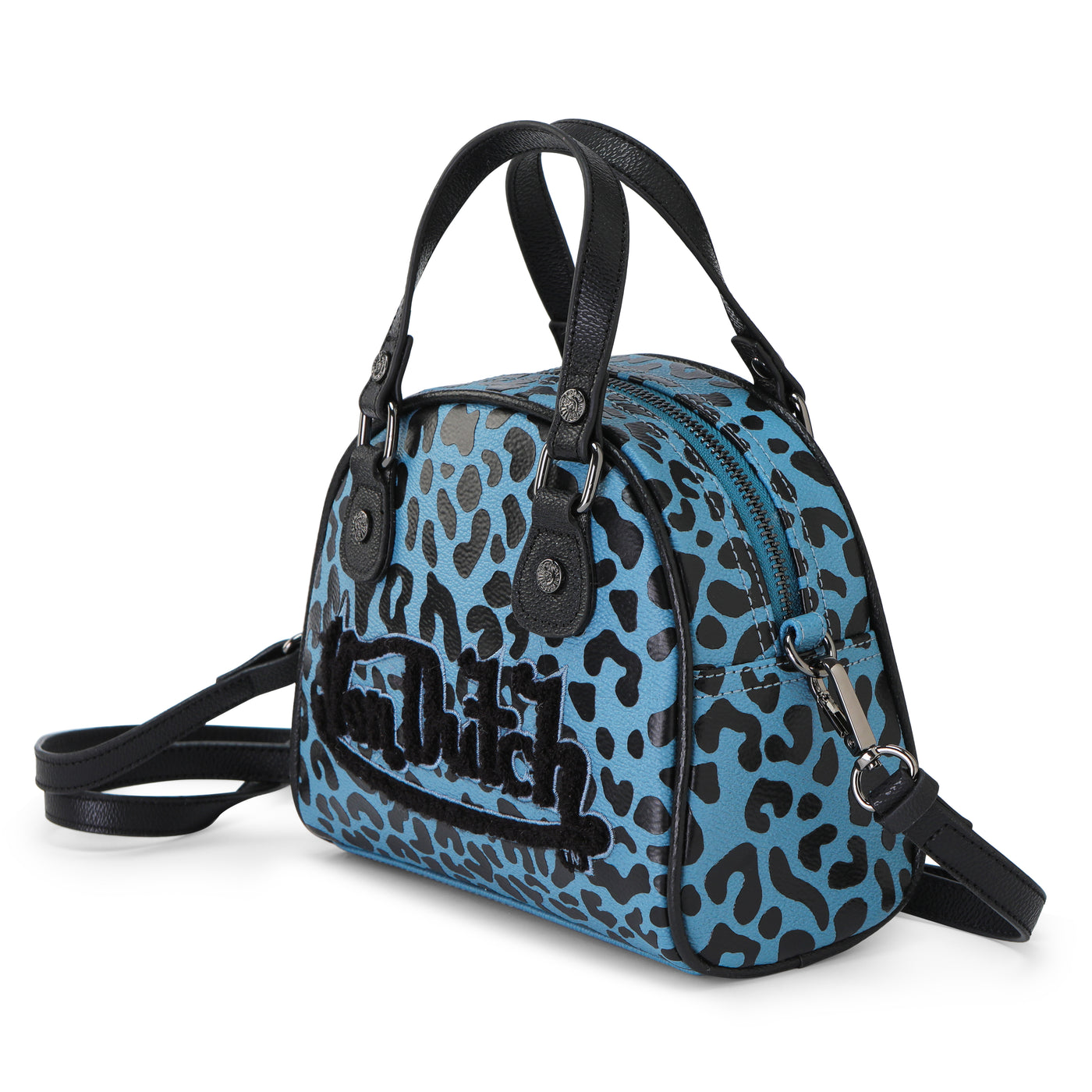 Von Dutch Cheetah Blue Bowling Bag