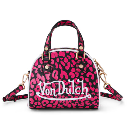 Von Dutch Hot‑Pink Cheetah Bowling Bag